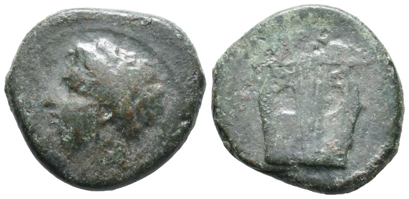 Sicily, Adranon, c. 340-330 BC. Æ (21mm, 7.52g). Laureate head of Apollo l. R/ K...