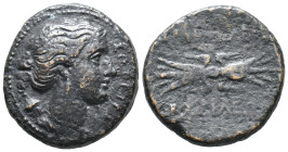 Sicily, Syracuse. Agathokles (317-289 BC). Æ Litra (23mm, 9.11g). Head of Artemis Soteria r., quiver over shoulder. R/ Winged thunderbolt. CNS II, 142...