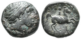 Kings of Macedon, time of Philip II - Antipater & Alexander V (c. 359-294 BC). Æ Unit (15mm, 6.44g). Uncertain mint in Macedon. Head of male r., weari...