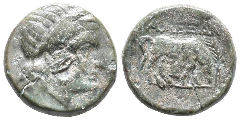 Troas, Alexandria, c. 261-227 BC. Æ (15mm, 3.58g). Laureate head of Apollo r.; c...