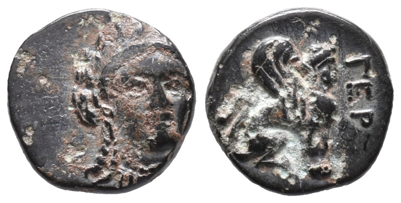 Troas, Gergis, c. 350-300 BC. Æ (11mm, 1.34g). Head of Sibyl Herophile facing sl...