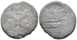 Anonymous(?), Rome, after 211 BC. Æ As (26mm, 20.00g). Laureate head of Janus. R/ Prow of galley r. Cf. Crawford 56/2. Fine