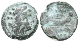 Anonymous, Rome, after 211 BC. Æ Quadrans (17mm, 4.80g). Head of Hercules r. R/ Prow of galley r. Crawford 56/5; RBW 209. Fine - Good Fine