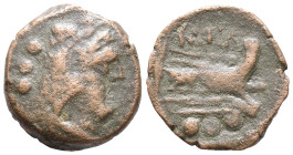 Anonymous, Rome, after 211 BC. Æ Quadrans (22mm, 3.82g). Head of Hercules r. R/ Prow of galley r. Crawford 56/5; RBW 209. Good Fine