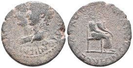 Augustus with Julia Augusta (Livia) (27 BC-AD 14). Bithynia, Uncertain mint. Æ (26mm, 12.24g). Marcus Granius Marcellus, proconsul of Bithynia. Conjoi...
