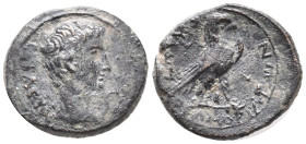 Augustus (27 BC-AD 14). Phrygia, Amorium. Æ Assarion (18mm, 4.82g). Alexandrou Kallippos, magistrate. Bare head r.; lituus to r. R/ Eagle standing r. ...