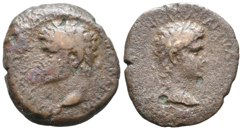 Gaius (Caligula) with Germanicus (37-41). Crete, Gortyna. Æ (23mm, 6.66g). Laure...