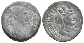 Trajan (98-117). Seleucis and Pieria, Laodicea ad Mare. Æ (19mm, 3.07g), year 163 (AD 115/6). Laureate head of Trajan r. R/ Turreted, veiled and drape...