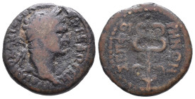 Trajan (98-117). Judaea, Sepphoris (Diocaesarea). Æ (18mm, 4.55g). Laureate head r. R/ Filleted caduceus. RPC III 3938. Good Fine