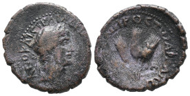 Hadrian (117-138). Cappadocia, Caesarea. Æ (19mm, 4.36g), year 11(?). Laureate head r. R/ Bunch of three ears of corn. Cf. RPC III 3149. Near VF