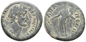 Antoninus Pius (138-161). Phrygia, Apamea. Æ (25mm, 9.42g). Laureate head r. R/ Tyche standing l., holding rudder and cornucopia. RPC IV.2 online 1735...