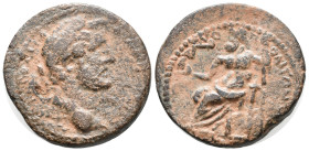 Antoninus Pius (138-161). Cilicia, Zephyrium. Æ (23mm, 9.25g). Laureate head r. R/ Zeus seated l., holding Nike and sceptre. RPC IV.3 online 4995 (tem...