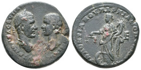 Macrinus with Diadumenian as Caesar (217-218). Moesia Inferior, Marcianopolis. Æ Pentassarion (25mm, 11.65g). Pontianus, legatus consularis. Laureate ...