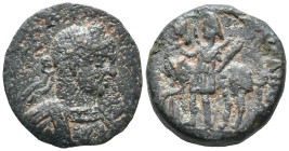 Elagabalus (218-222). Coele, Laodicea ad Libanum. Æ (25mm, 12.24g). Laureate and cuirassed bust r. R/ Mên standing l., wearing Phrygian cap, holding s...