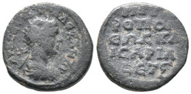 Severus Alexander (222-235). Cappadocia, Caesarea. Æ (20mm, 7.44g), year 6 (226/7). Radiate, draped and cuirassed bust r. R/ Legend in five lines. RPC...