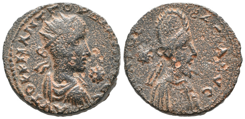 Gordian III with Abgar X (238-244). Mesopotamia, Edessa. Æ (23mm, 10.46g). Radia...