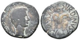 Augustus (27 BC-AD 14). Æ As (23mm, 8.38g). Rome, 15 BC. L. Naevius Surdinus, moneyer. Bare head r. R/ Legend around large S C. RIC I 386. Fine
