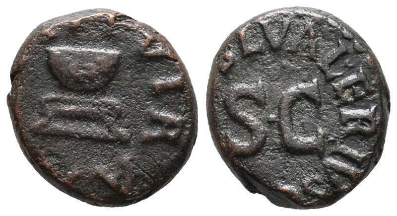 Augustus (27 BC-14 AD). Æ Quadrans (11mm, 3.12g). Rome, L. Valerius Catullus, mo...