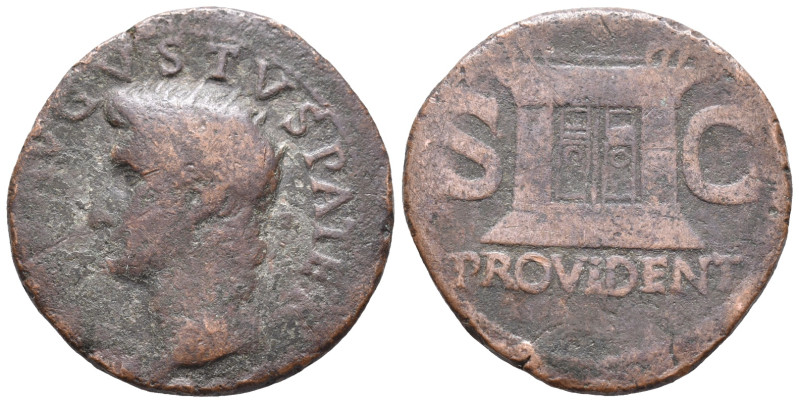 Divus Augustus (died AD 14). Æ As (28mm, 9.70g). Rome, c. 22/23-30. Radiate head...