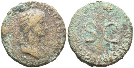 Agrippina Senior (died AD 33). Æ Sestertius (34mm, 23.20g). Rome, AD 42-3. Draped bust r. R/ Legend around large S • C. RIC I 102 (Claudius). Fair