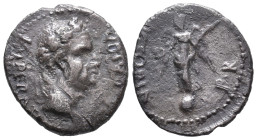 Galba (68-69). AR Denarius (16mm, 3.38g). Uncertain mint in Gaul (Narbo?), c. April-late autumn AD 68. Laureate head r. R/ Victory standing l. on glob...