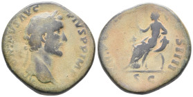 Antoninus Pius (138-161). Æ Sestertius (30mm, 24.54g). Rome. Laureate head r. R/ Securitas seated l., feet on footstool, holding sceptre and leaning o...