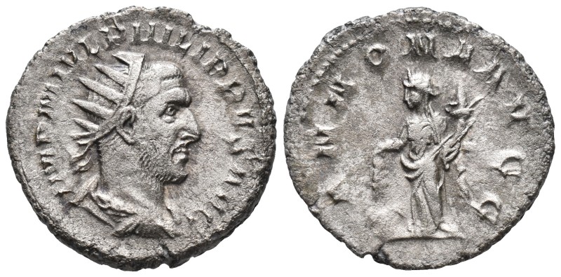 Philip I (244-249). AR Antoninianus (21mm, 4.20g). Rome, 244-7. Radiate, draped ...