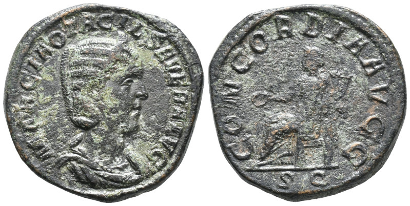 Otacilia Severa (Augusta, 244-249). Æ Sestertius (30mm, 16.97g). Rome, AD 246. D...