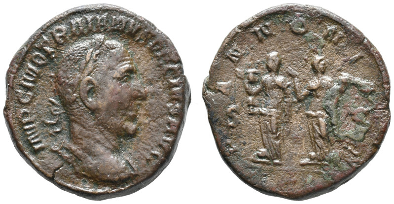 Trajan Decius (249-251). Æ Sestertius (28mm, 21.38g). Rome, 249-251. Laureate, d...