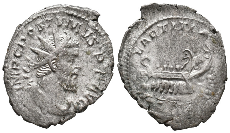 Postumus (260-269). AR Antoninianus (23mm, 3.48g). Treveri, 260-1. Radiate, drap...