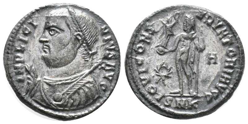 Licinius I (308-324). Æ Follis (17mm, 3.17g). Cyzicus, 317-320. Laureate and dra...