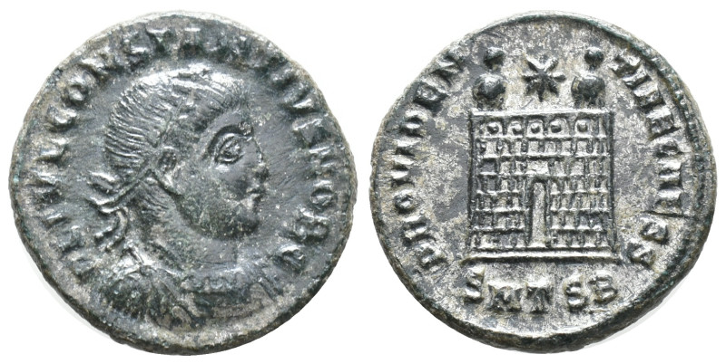 Constantius II (Caesar, 324-337). Æ Follis (18mm, 3.00g). Thessalonica, c. 325-3...