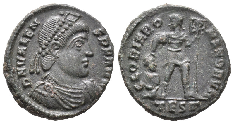 Valens (364-378). Æ (17mm, 2.85g). Thessalonica, 367-70. Pearl-diademed, draped ...