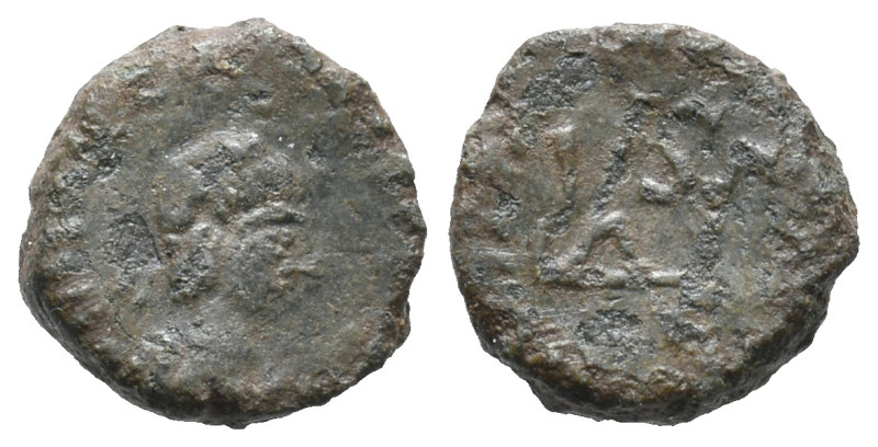 Marcian (450-457). Æ Nummus (9mm, 1.00g). Constantinople(?). Pearl–diademed, dra...