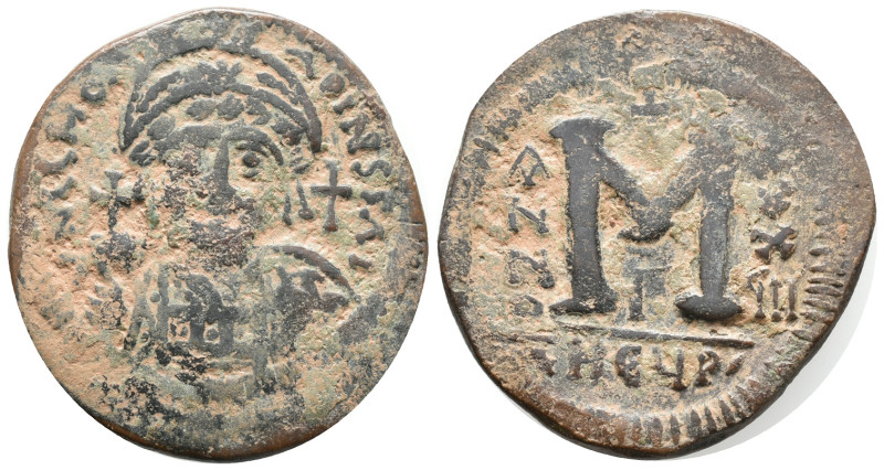 Justinian I (527-565). Æ 40 Nummi (33mm, 13.00g). Theoupolis (Antioch), year 37....