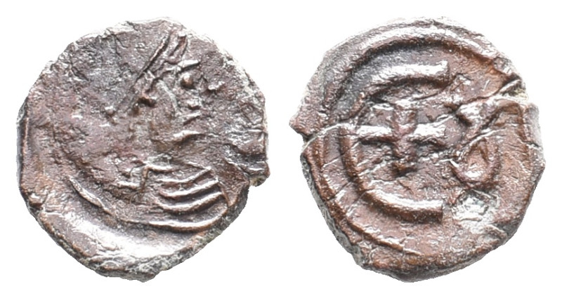 Justinian I (527-565). Æ 5 Nummi (15mm, 2.75g). Theoupolis (Antioch), c. 546-551...