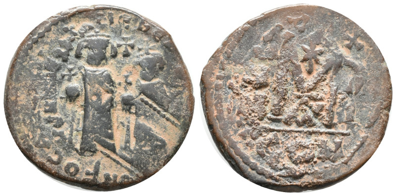 Heraclius (610-641). Æ 40 Nummi (25mm, 10.18g). Constantinople. Heraclius, Herac...