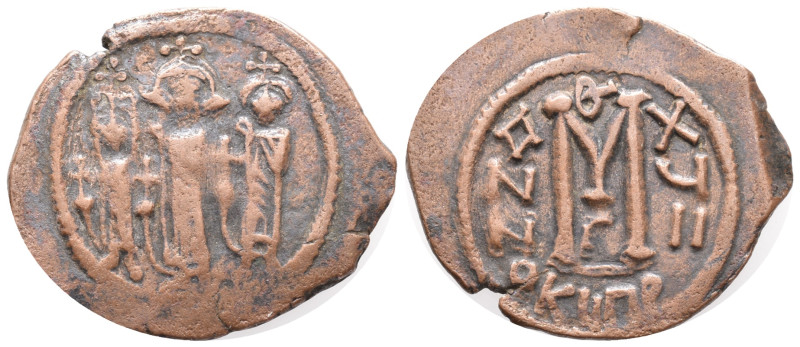 Heraclius (610-641). Æ 40 Nummi (23mm, 5.91g). Cyprus, year 17. Martina, Heracli...