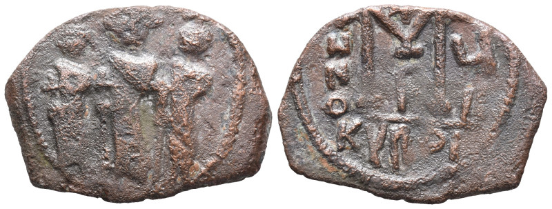 Heraclius (610-641). Æ 40 Nummi (18mm, 4.46g). Cyprus, year 17. Martina, Heracli...