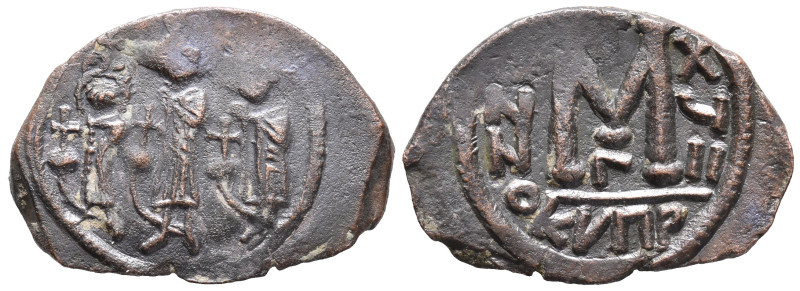 Heraclius (610-641). Æ 40 Nummi (19mm, 5.90g). Cyprus, year 17. Martina, Heracli...