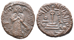 Islamic, Pseudo-Byzantine types, c. 7th-8th century. Æ Fals (17mm, 3.16g). Good VF