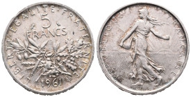 France, 5 Francs 1961 (28mm, 12.00g). Good VF