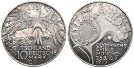 Germany, 10 Mark 1972 (31mm, 18.00g). EF