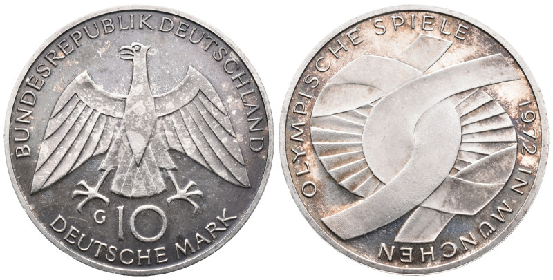 Germany, 10 Mark 1972 (31mm, 18.00g). EF