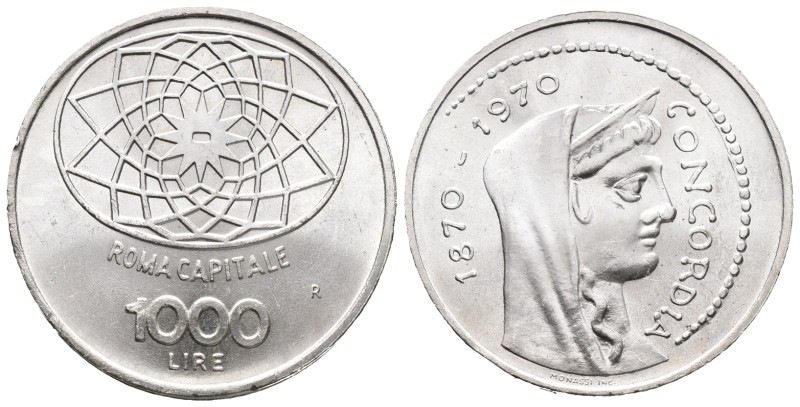 Italy, 1000 Lire 1970 (30mm, 14.58g). EF