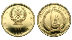 Albania. 20 leke 1968. Proof.