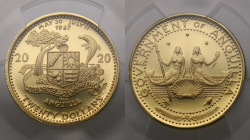 Anguilla. 20 dollars 1969. Proof.