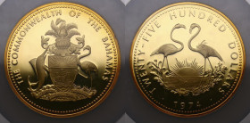 Bahamas. Elizabeth II. 2500 dollars 1974. Proof.