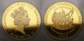 Bahamas. Elizabeth II. 2500 dollars 1985. Proof.