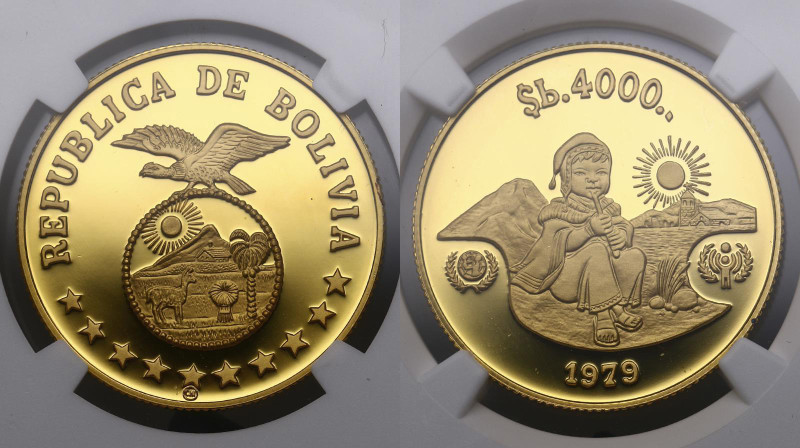 Bolivia. 4000 pesos 1979. Proof. NGC PF68 ULTRA CAMEO. AGW 0,4968 oz. 0,900. 17,...